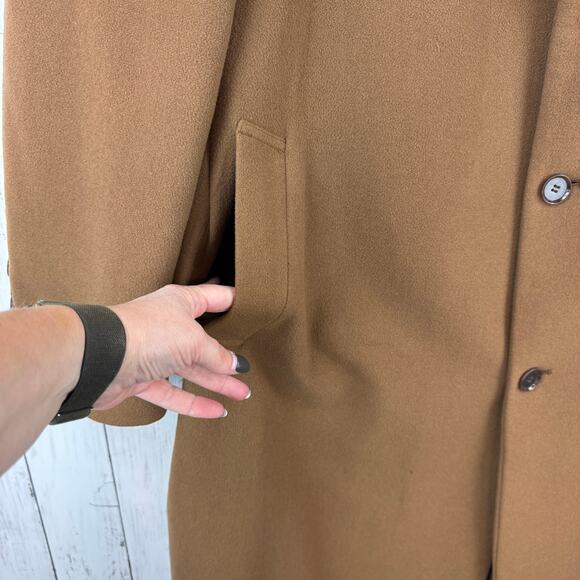 Calvin Klein Brown Wool Cashmere Stewart Coat Single Breasted Men's Size 52XL - Picture 2 of 16